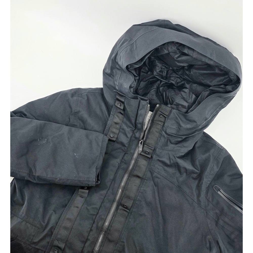 Lululemon Black Down Puffer Parka Jacket Size 8 Women Hooded Long Gorpcore